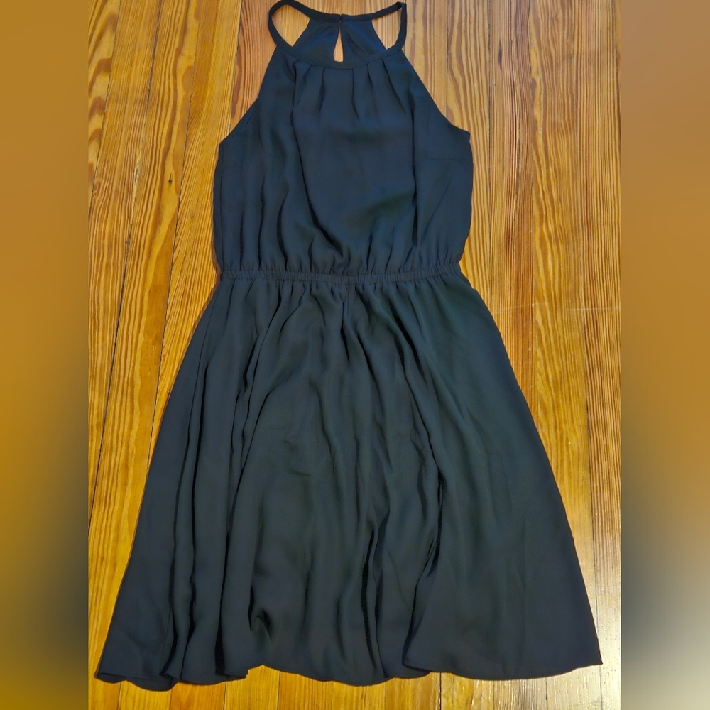 Banana Republic Womens Black Sheer Halter Dress XS